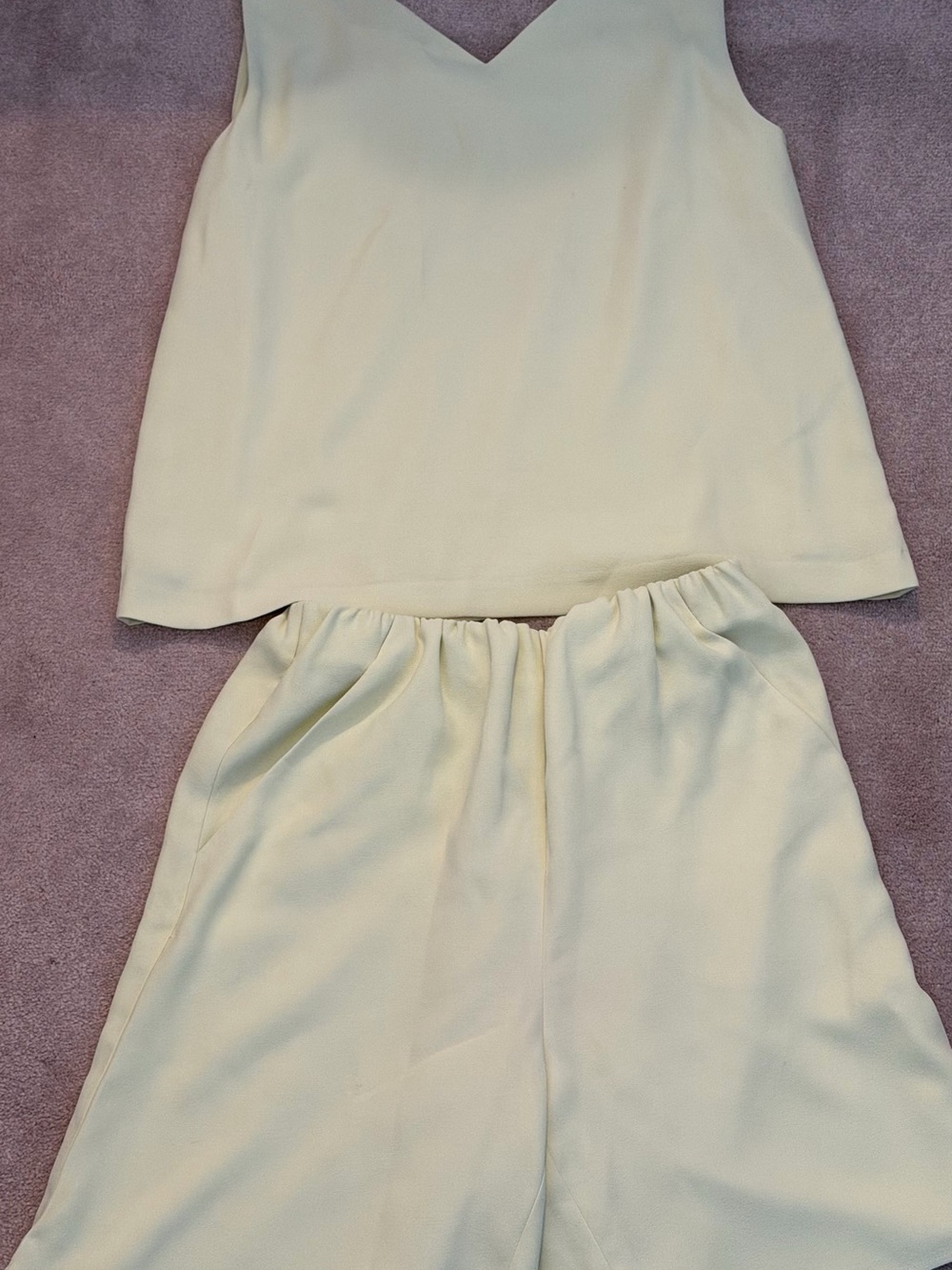 OAK + FORT Light Yellow Elastic-Waist Bermuda Shorts